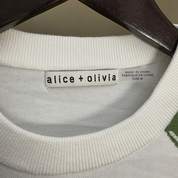 Big Sale! Alice + Olivia Gleeson Embroidered Stretch-cotton Jumper Sweater - Picture 9 of 10